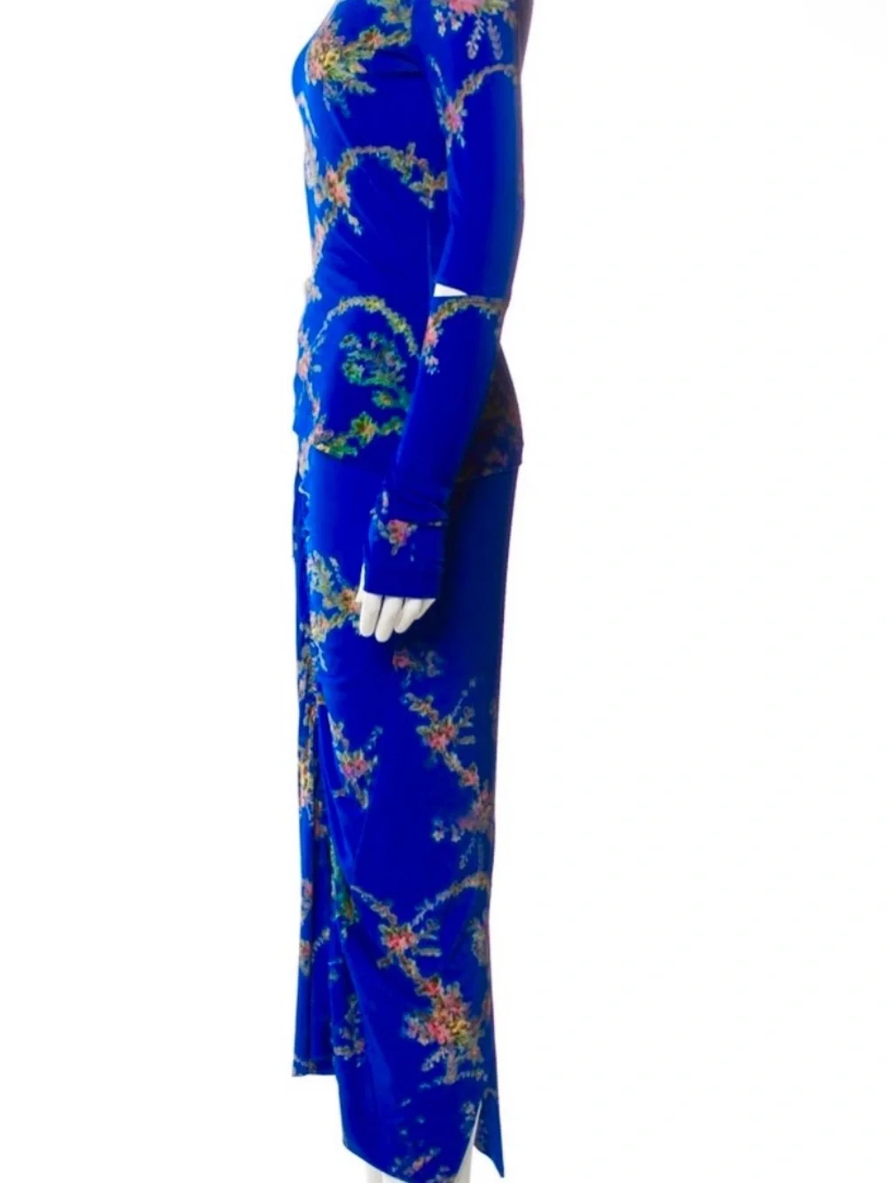 Preen by Thornton Bregazzi Cobalt Blue Floral Skirt Set Sz Med.